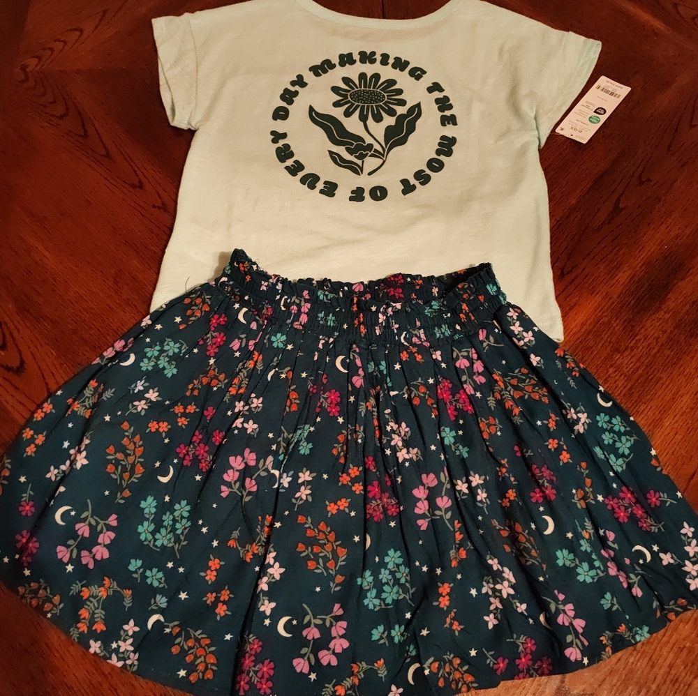NWT SIZE 6X Carter's & jumping beans 2pc. Shirt & skirt